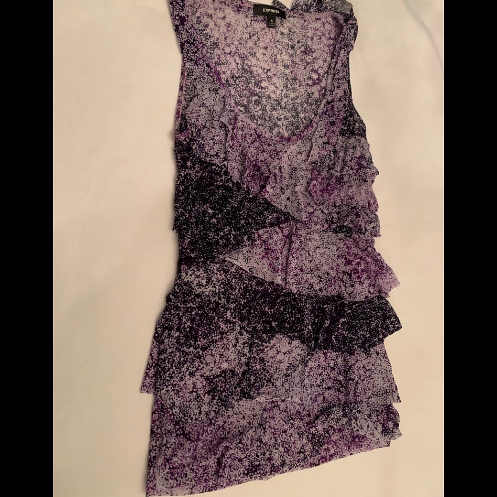 Express Colorful Ruffled Top